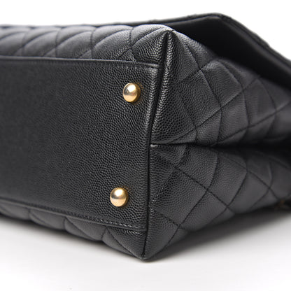 Chanel Caviar Lizard Embossed Quilted Small Coco Handle Flap Black 9 of 11