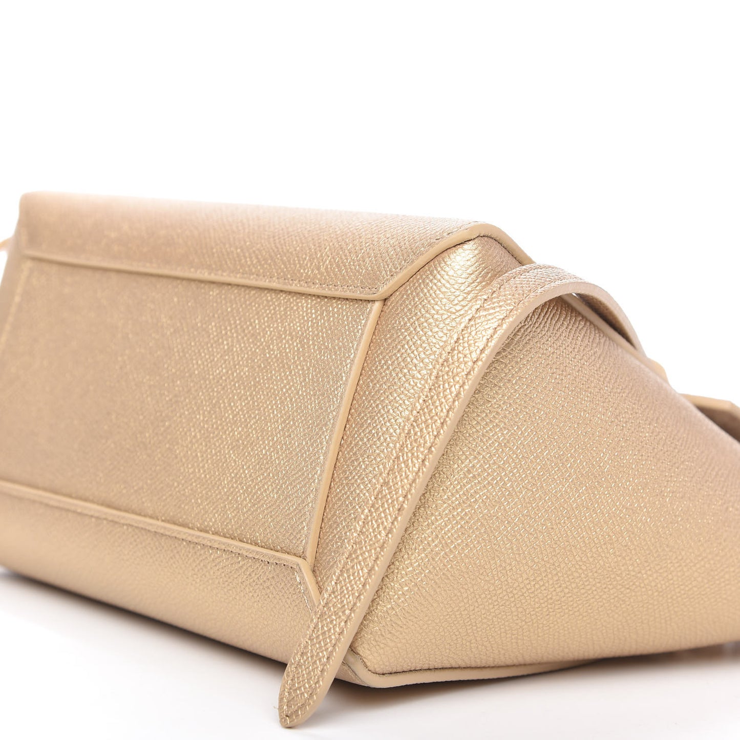 Laminated Calfskin Nano Belt Bag Gold