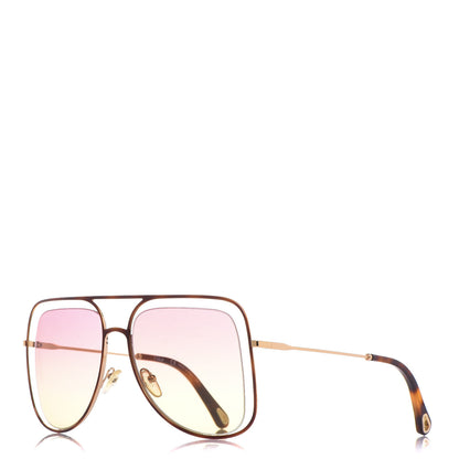 Chloe Poppy Aviator Sunglasses CE 130S Gold Havana 1 of 7