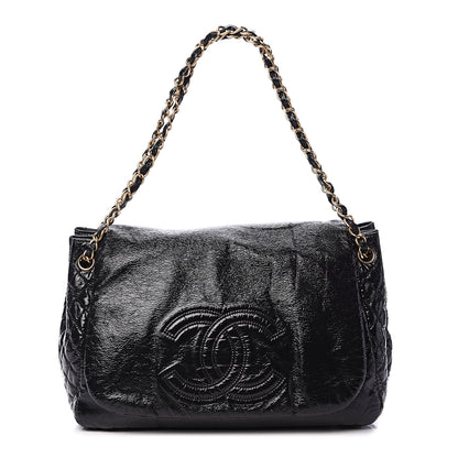 Chanel Vinyl XL Rock and Chain Flap Black 1 of 14
