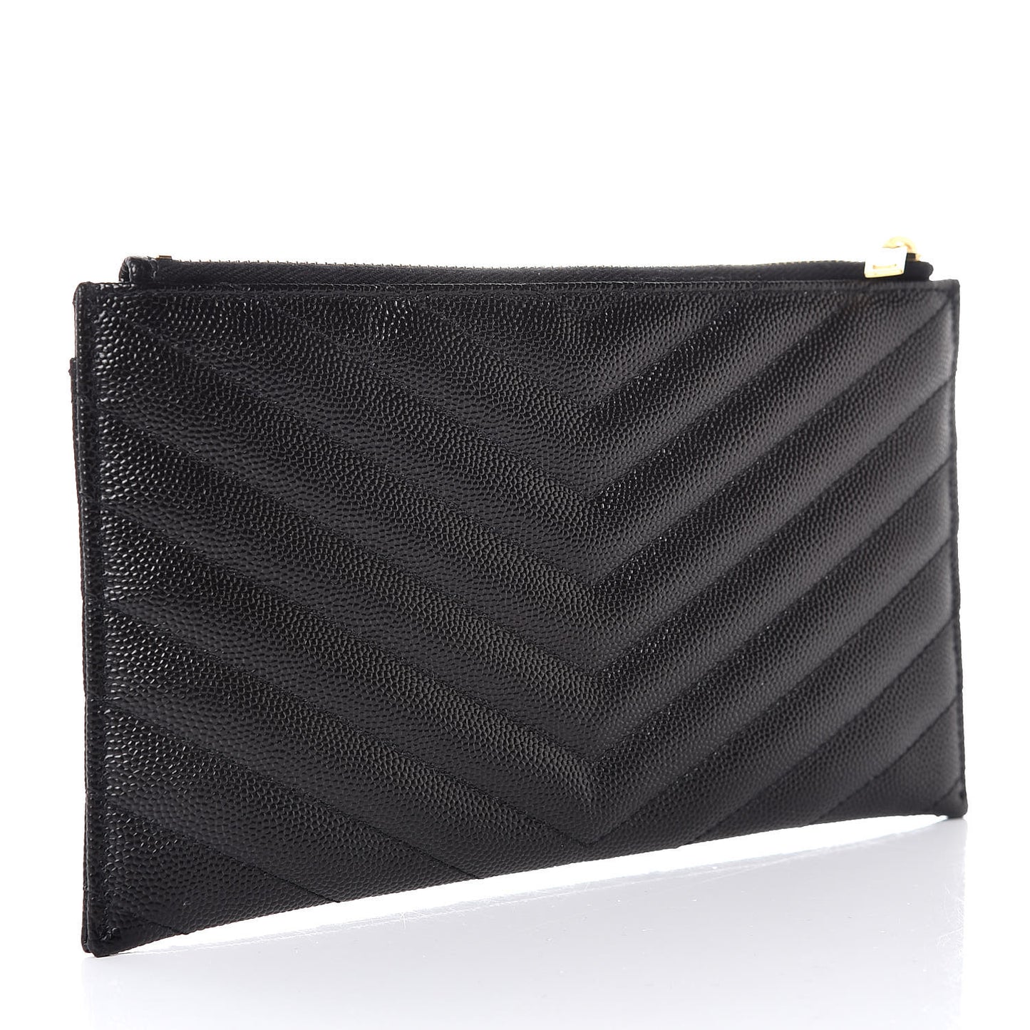 Grain De Poudre Chevron Monogram Bill Pouch Black