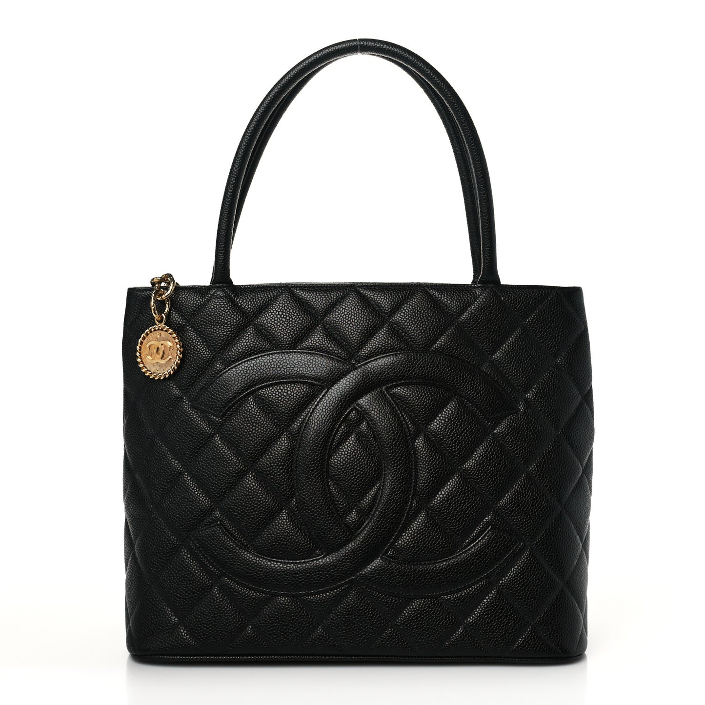 Caviar Quilted Medallion Tote Black