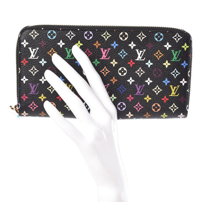 Louis Vuitton Monogram Multicolor Zippy Wallet Black Violet 2 of 11