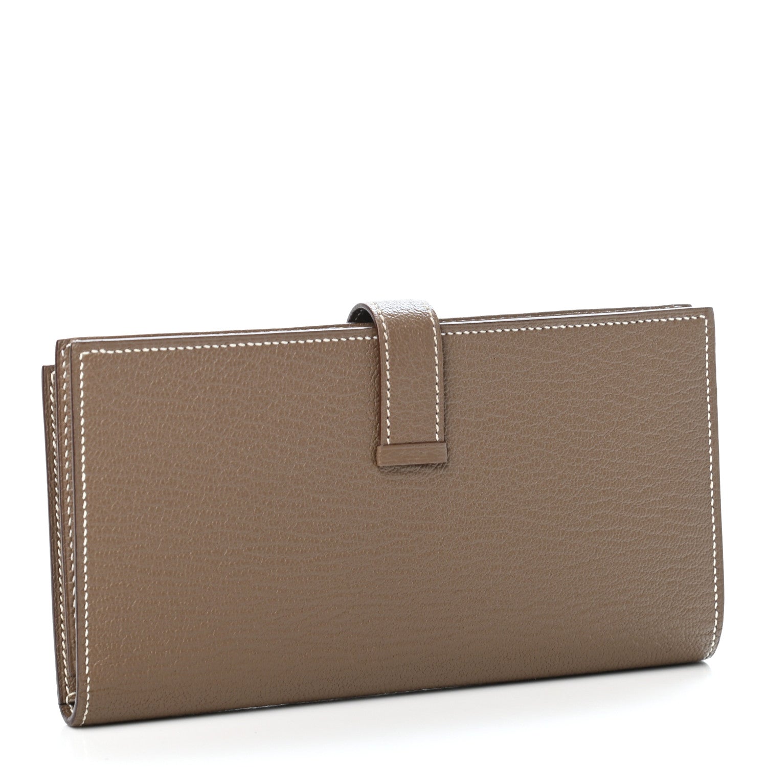 Hermes Chevre Mysore Bearn Gusset Wallet Etoupe 2 of 4