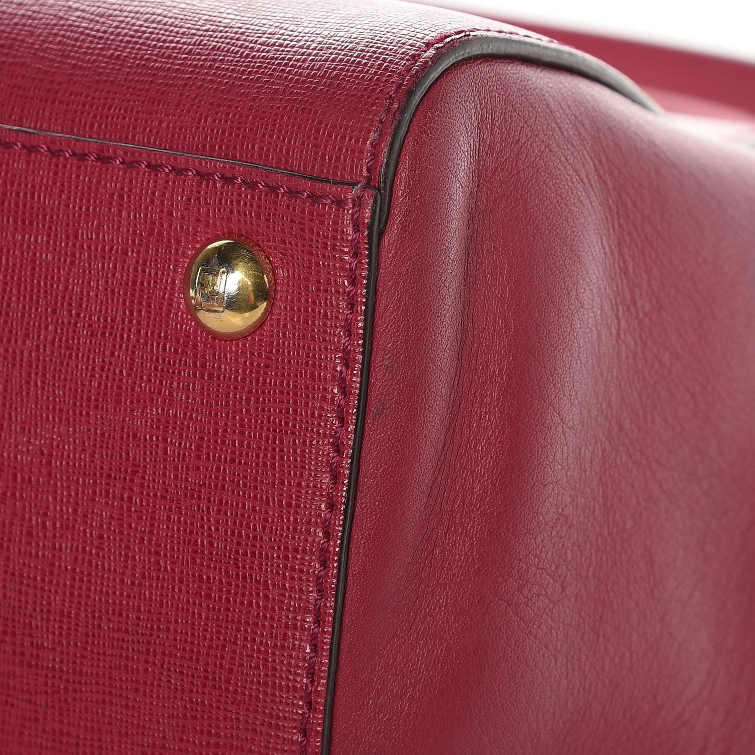 Fendi Vitello Elite Regular 2Jours Tote Rosso Scuro Ciliegia 10 of 10