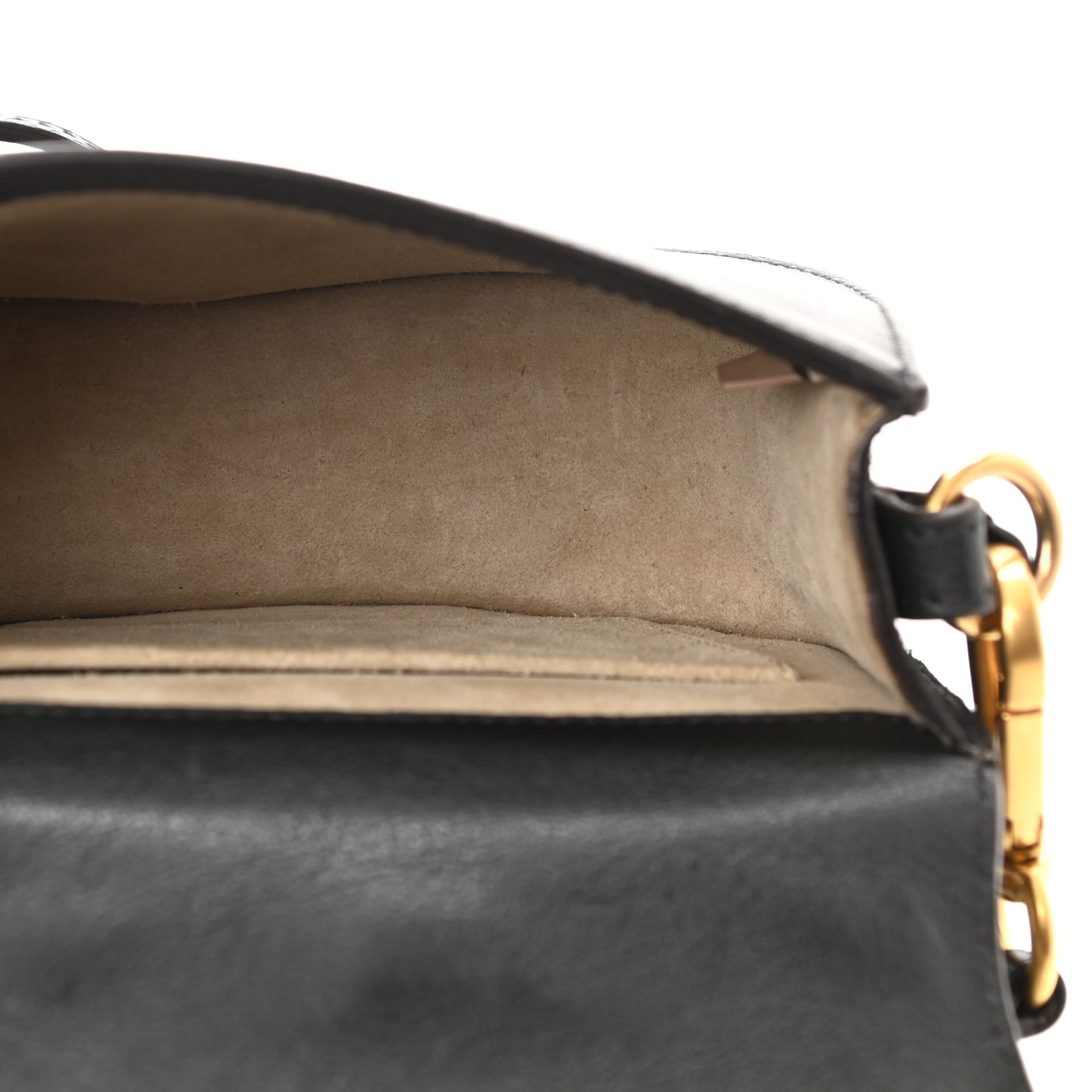 Calfskin Suede Small Nile Bracelet Bag Black