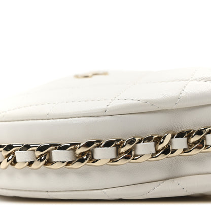 Chanel Lambskin Quilted Chain Around Pouch White 10 of 10