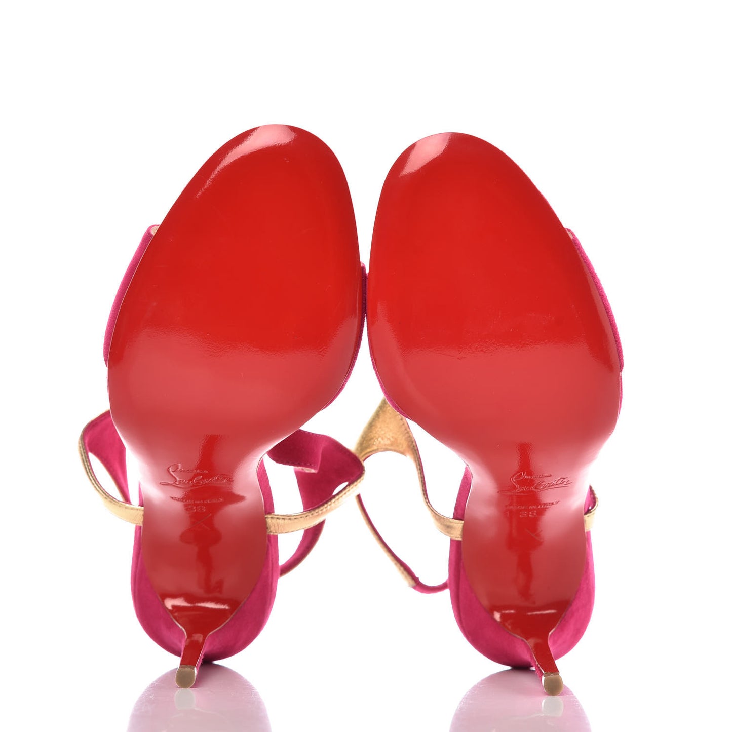 Suede Nappa Morphetina 100 T-Strap Sandals 38 Rosa Gold
