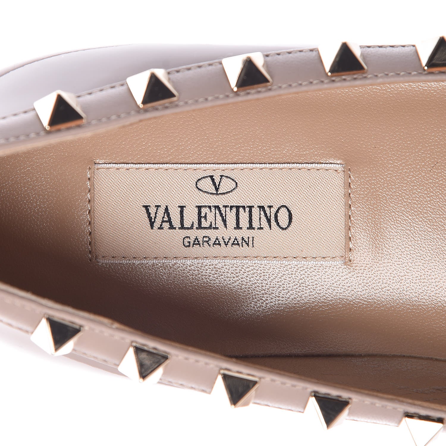 Valentino Garavani Patent Rockstud Ballerina Flats 37.5 Poudre 6 of 8