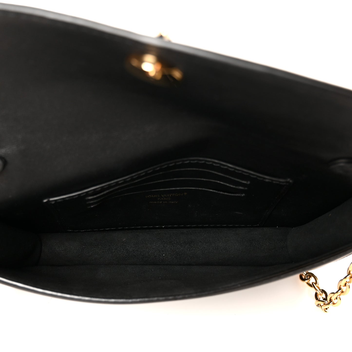 Calfskin LV Bloom Wallet On Chain Black