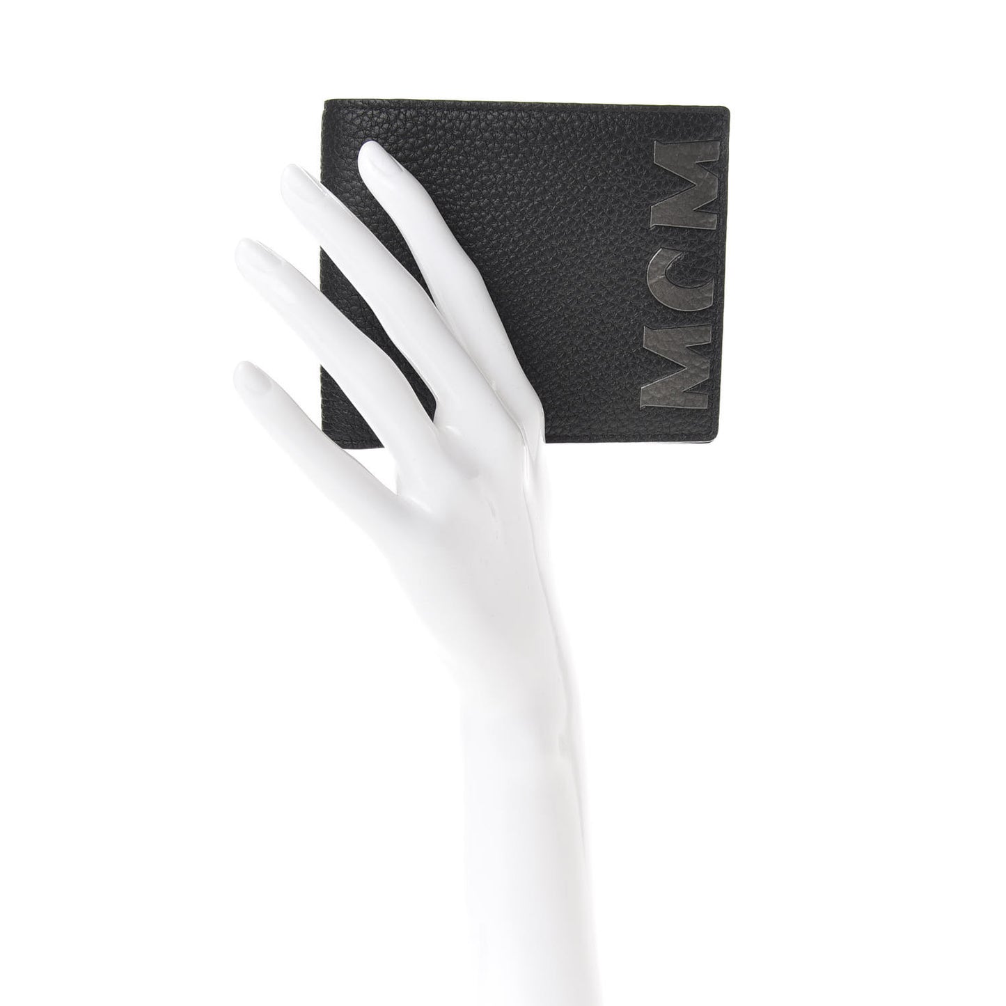 Grained Calfskin Logo Bi-Fold Wallet Black