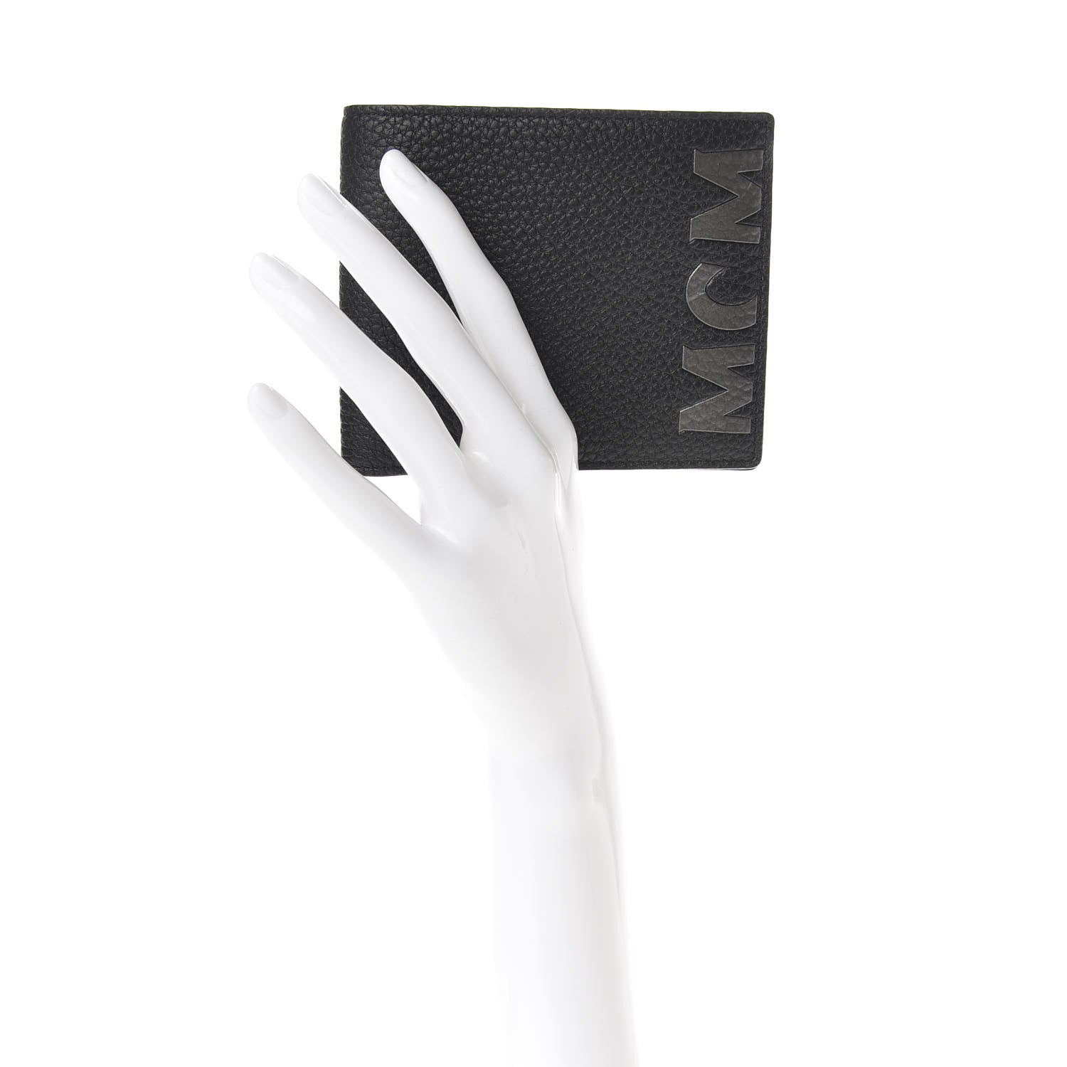 MCM Grained Calfskin Logo Bi-Fold Wallet Black 2 of 6