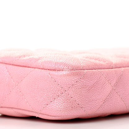 Chanel Iridescent Caviar Quilted Small Clutch With Chain Pink 10 of 16