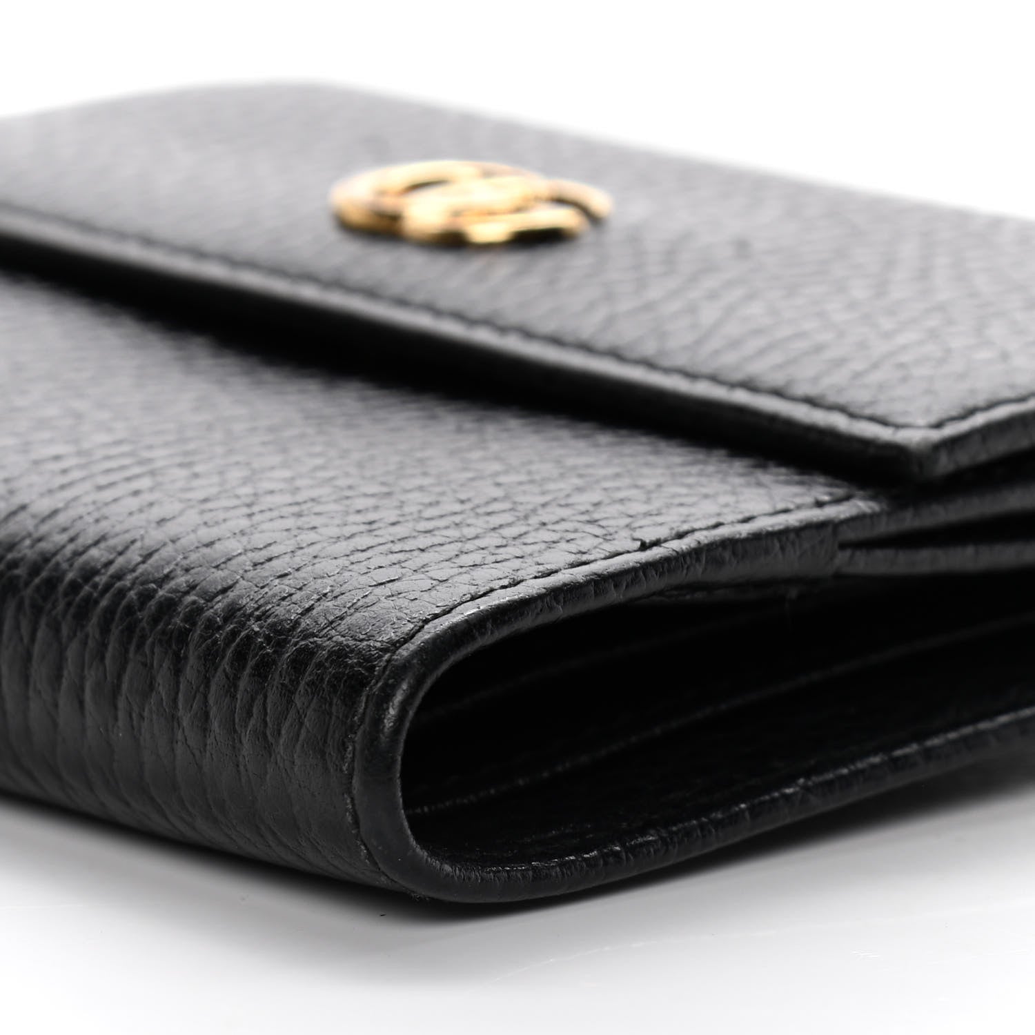 Gucci Dollar Calfskin Double G French Flap Wallet Black 10 of 14