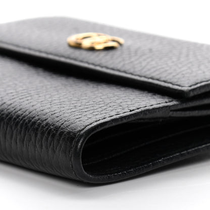 Gucci Dollar Calfskin Double G French Flap Wallet Black 10 of 14
