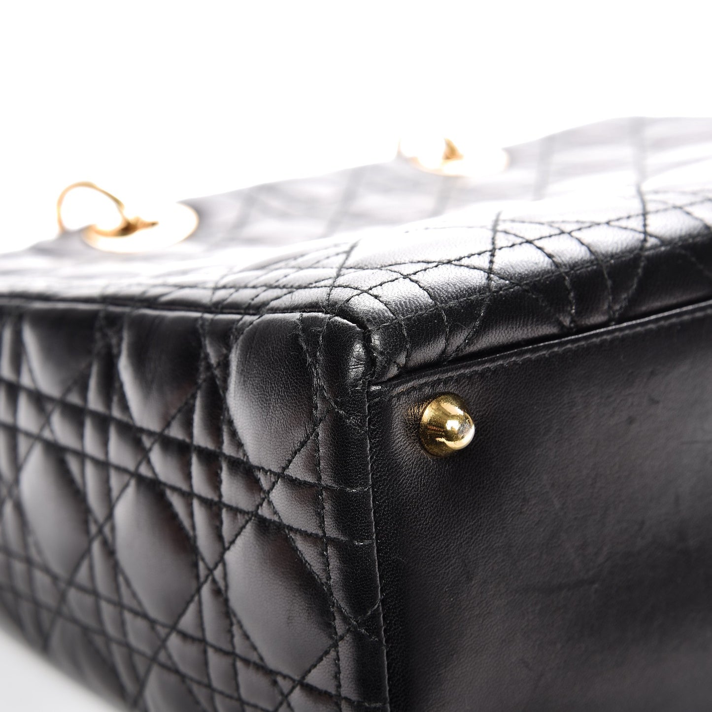 Lambskin Cannage Large Lady Dior Black