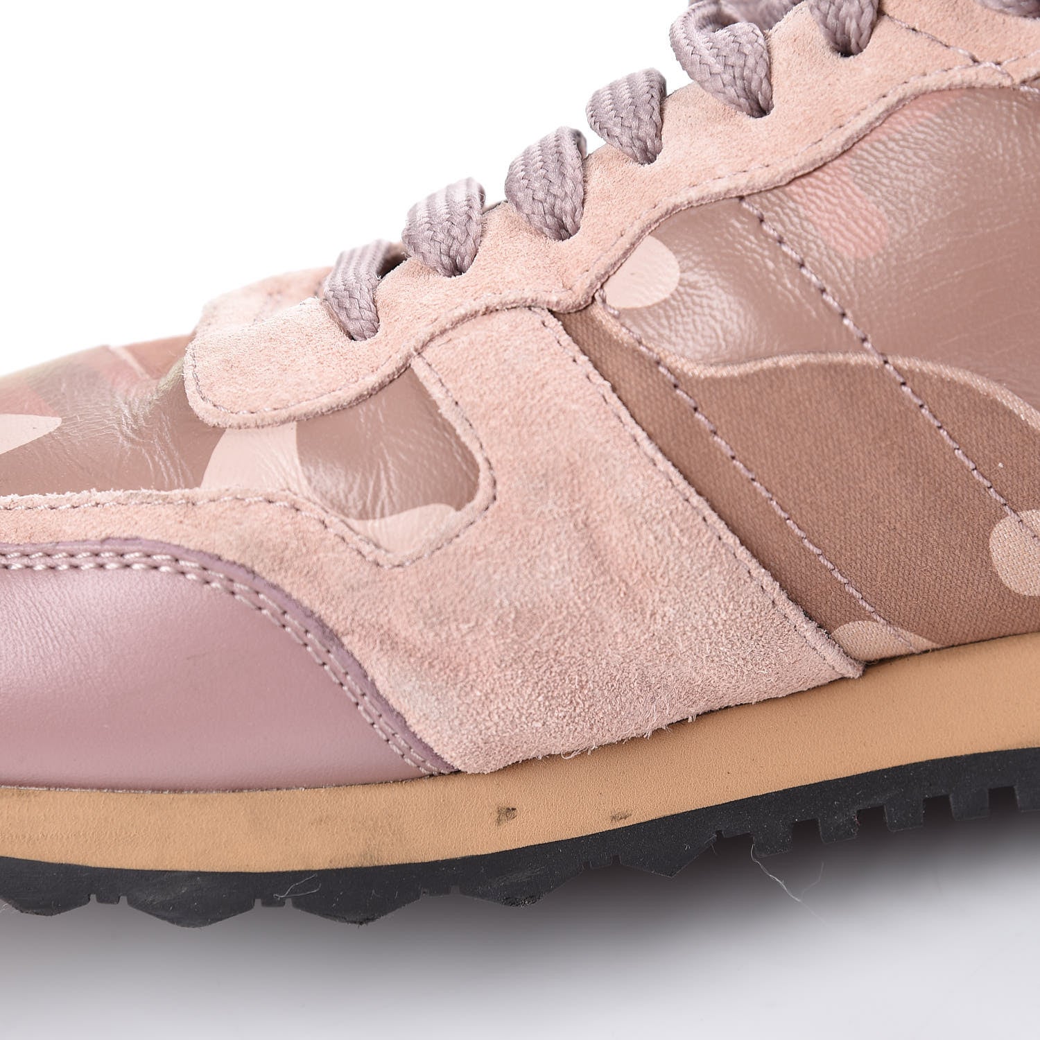 Valentino Garavani Nappa Fabric Suede Camouflage Womens Rockrunner Sneakers 39 Multicolor 15 of 15