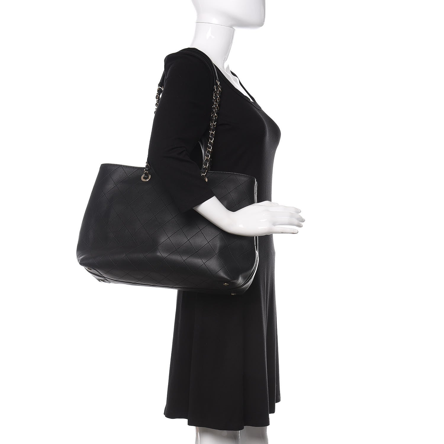 Chanel Calfskin Large Serial Shopper Tote Black 2 of 10