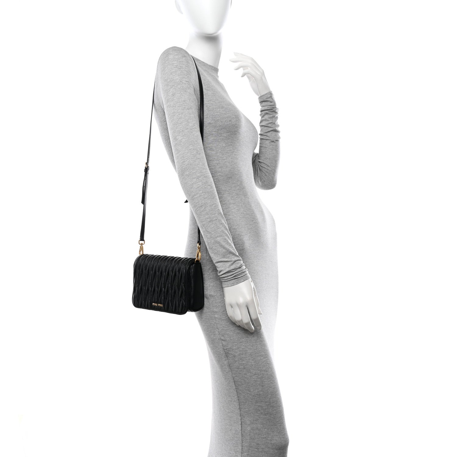 Miu Miu Nappa Matelasse Crossbody Black 2 of 9