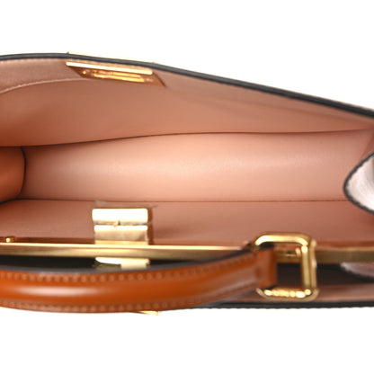 Fendi Vitello King Luxor Shiny Nappa Medium Peekaboo I SEE U East West Satchel Brandy Light Rose 5 of 9