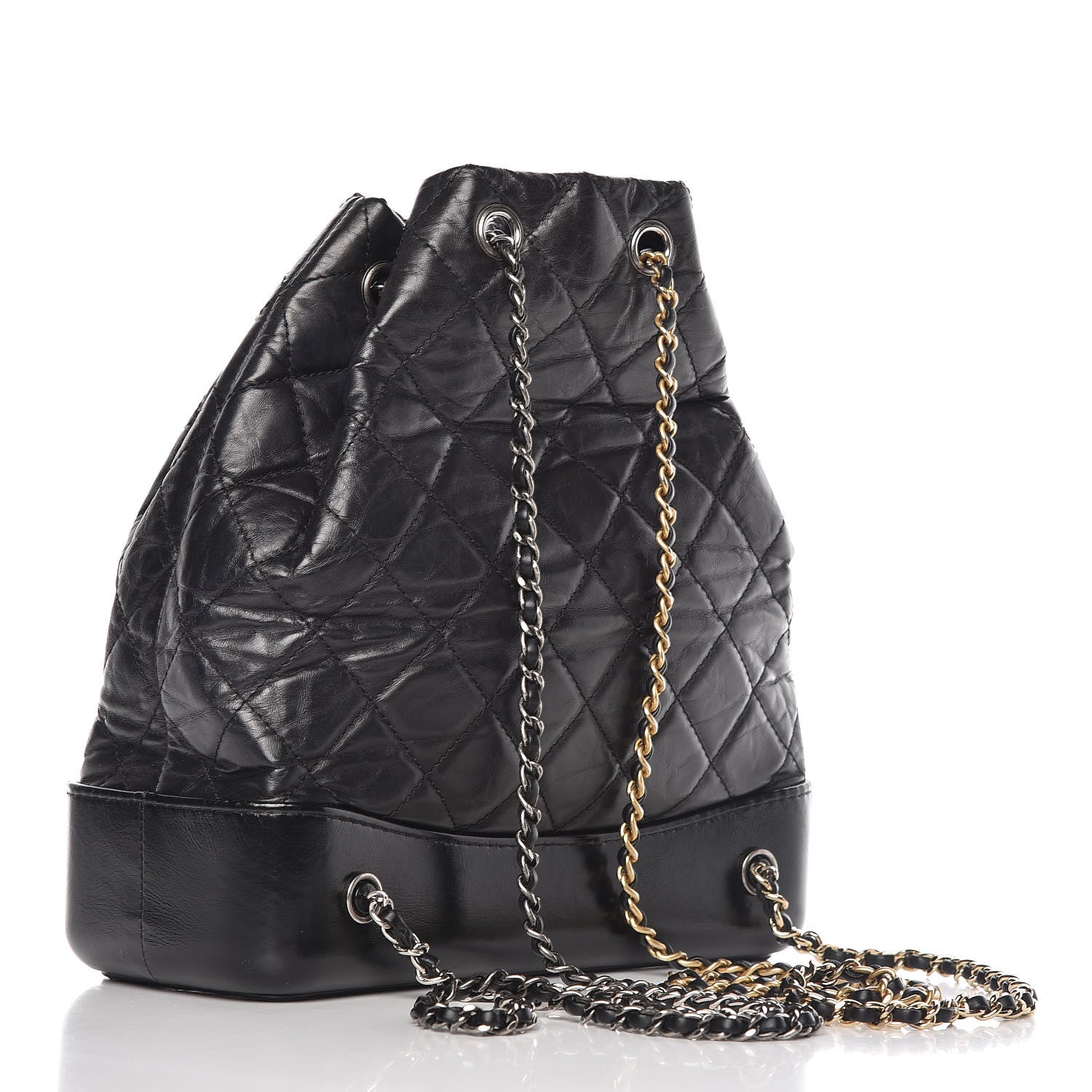 Chanel Aged Calfskin Quilted Gabrielle Backpack Black 3 of 16