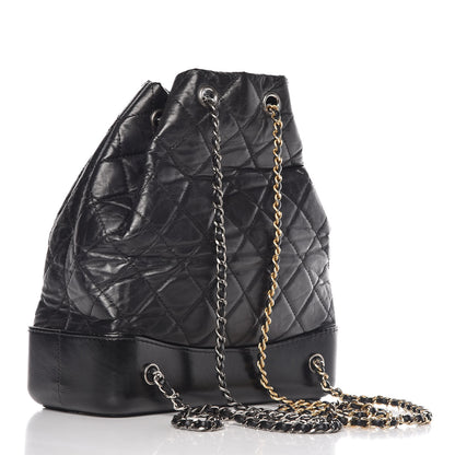 Chanel Aged Calfskin Quilted Gabrielle Backpack Black 3 of 16