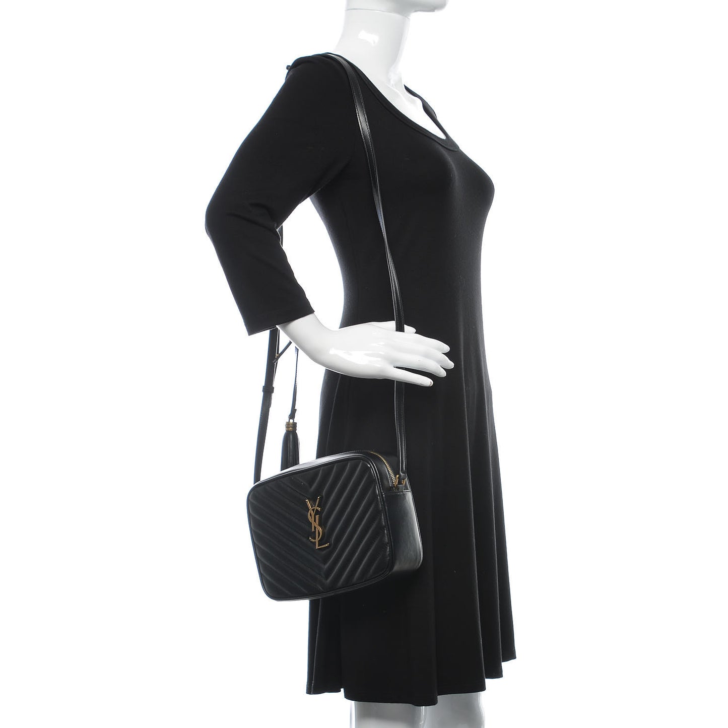 Calfskin Matelasse Monogram Lou Camera Bag Black