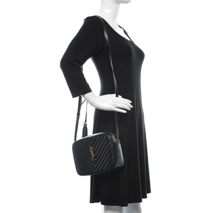 Saint Laurent Calfskin Matelasse Monogram Lou Camera Bag Black 2 of 10