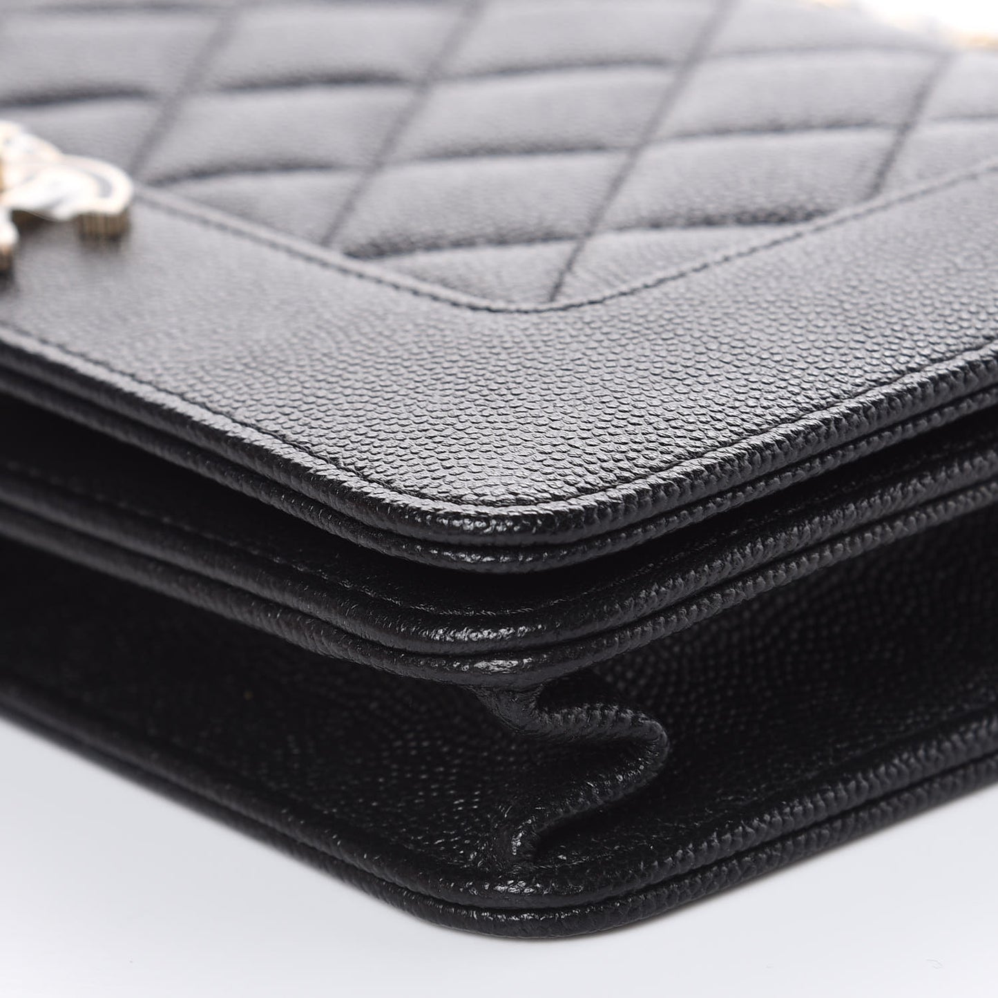Caviar Quilted Vintage Mademoiselle Wallet On Chain WOC Black