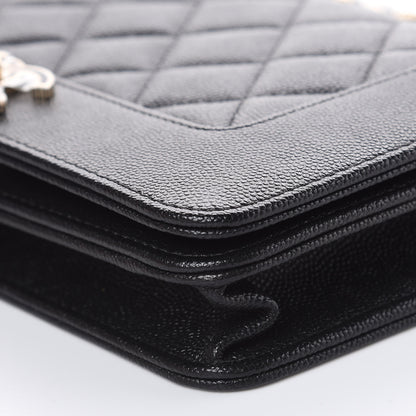 Chanel Caviar Quilted Vintage Mademoiselle Wallet On Chain WOC Black 10 of 11