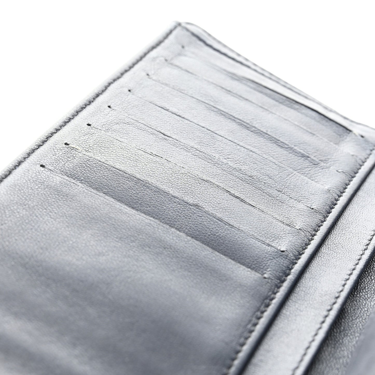 Lambskin Quilted Yen Wallet Blue