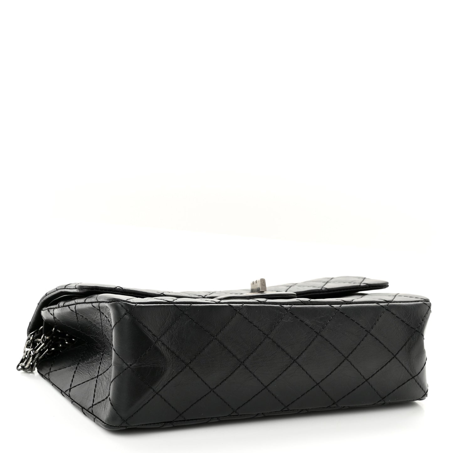 Aged Calfskin Quilted 2.55 Reissue 225 Flap Black