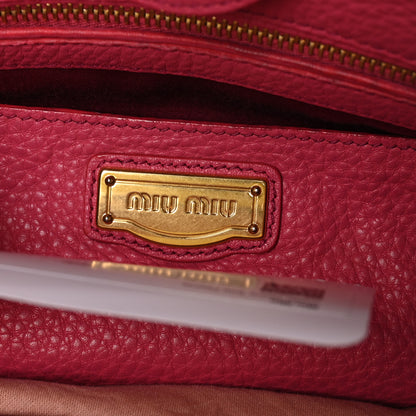 Miu Miu Vitello Daino Shopping Tote Peonia 5 of 8