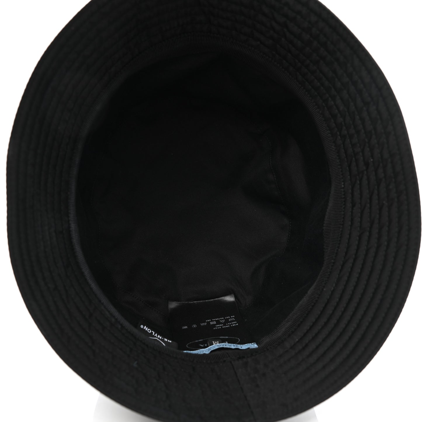 Re-Nylon Metal Triangle Logo Womens Bucket Hat M Black