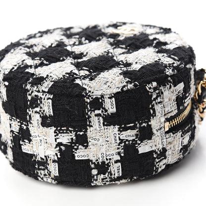 Chanel Tweed Round Clutch With Chain Black 8 of 10