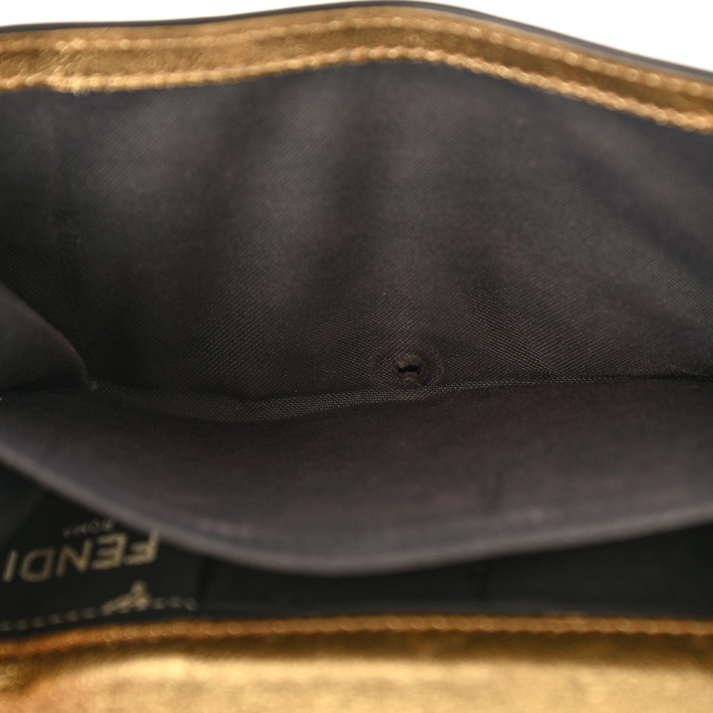 Vitello Catalan Mirror FF 1974 Embossed Medium Wallet Gold