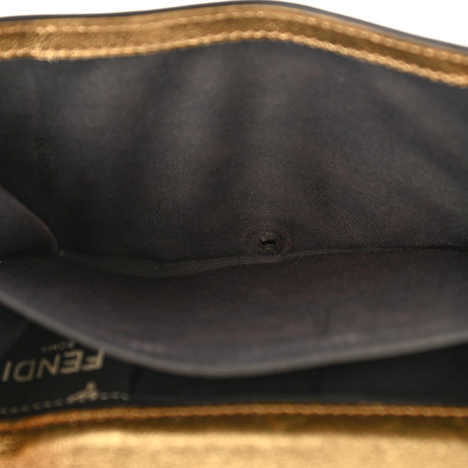 Fendi Vitello Catalan Mirror FF 1974 Embossed Medium Wallet Gold 9 of 14