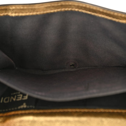 Fendi Vitello Catalan Mirror FF 1974 Embossed Medium Wallet Gold 9 of 14