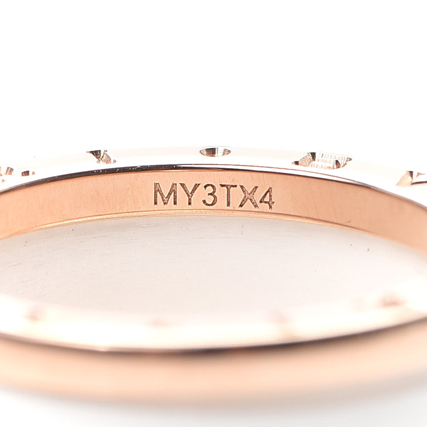 18K Rose Gold White Ceramic B.Zero1 Four-Band Ring 54 6.75