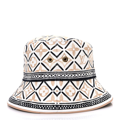 Louis Vuitton Cotton Monogram Flower Tile Reversible Bucket Hat Beige 12 of 13