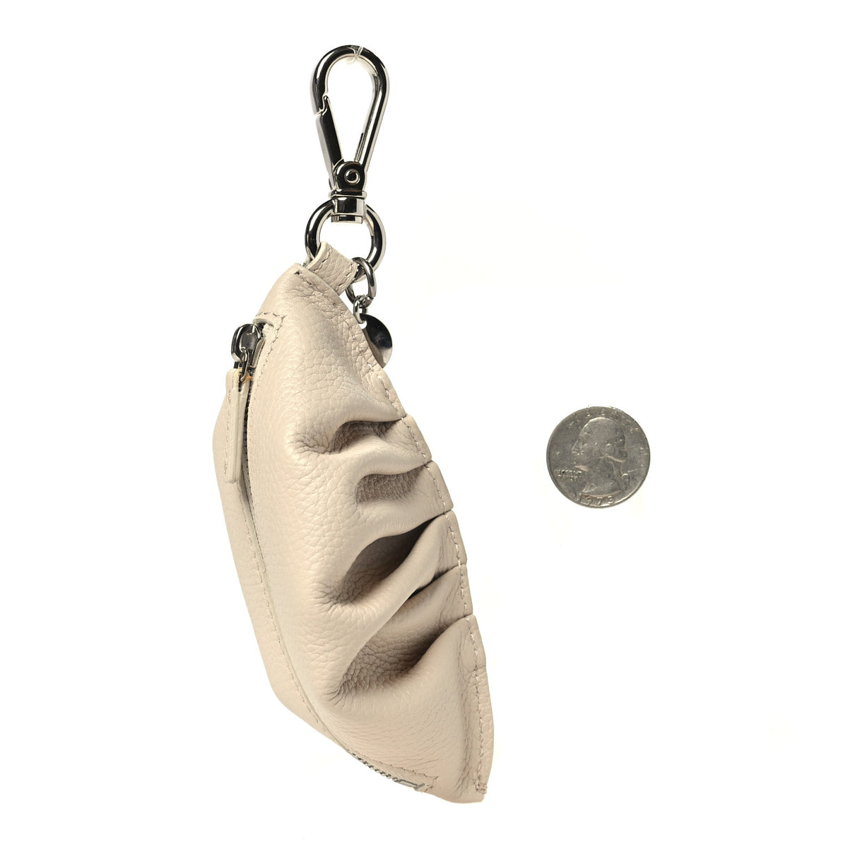 Vitello Cher Dumpling Bag Charm Camelia
