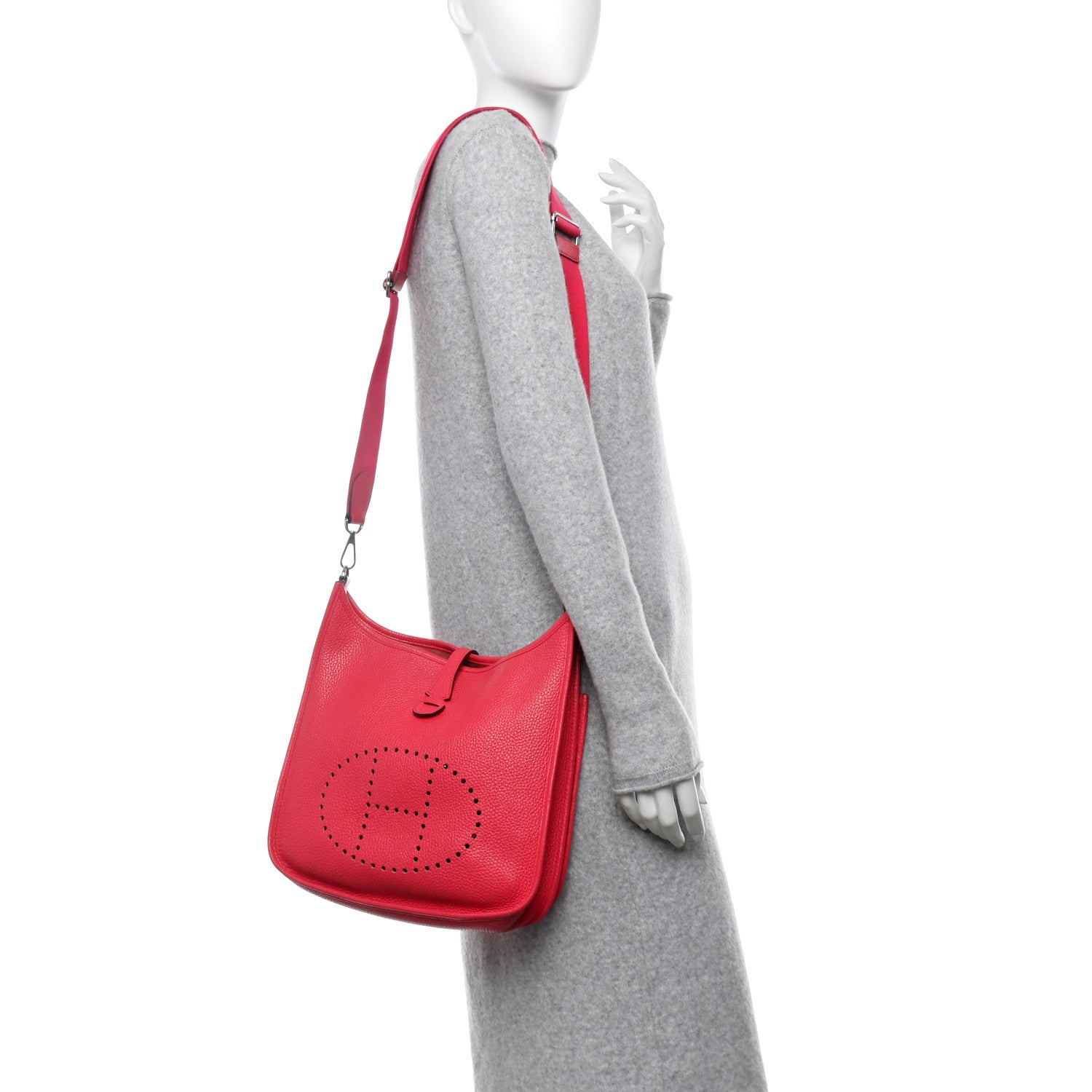 Hermes Taurillon Clemence EVELYNE III PM Rose Extreme 2 of 14