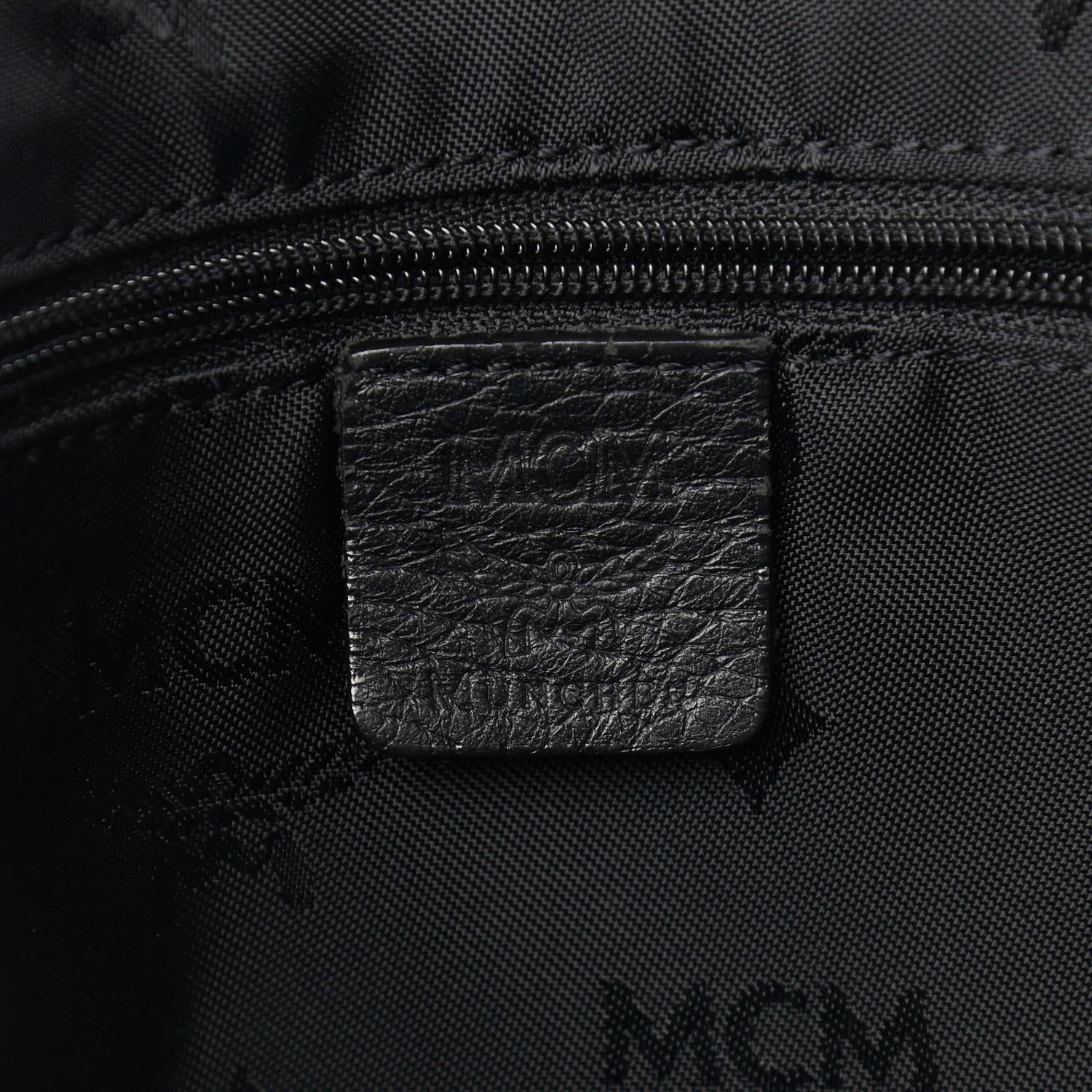 MCM Grained Calfskin Medium Shoulder Bag Black 7 of 14
