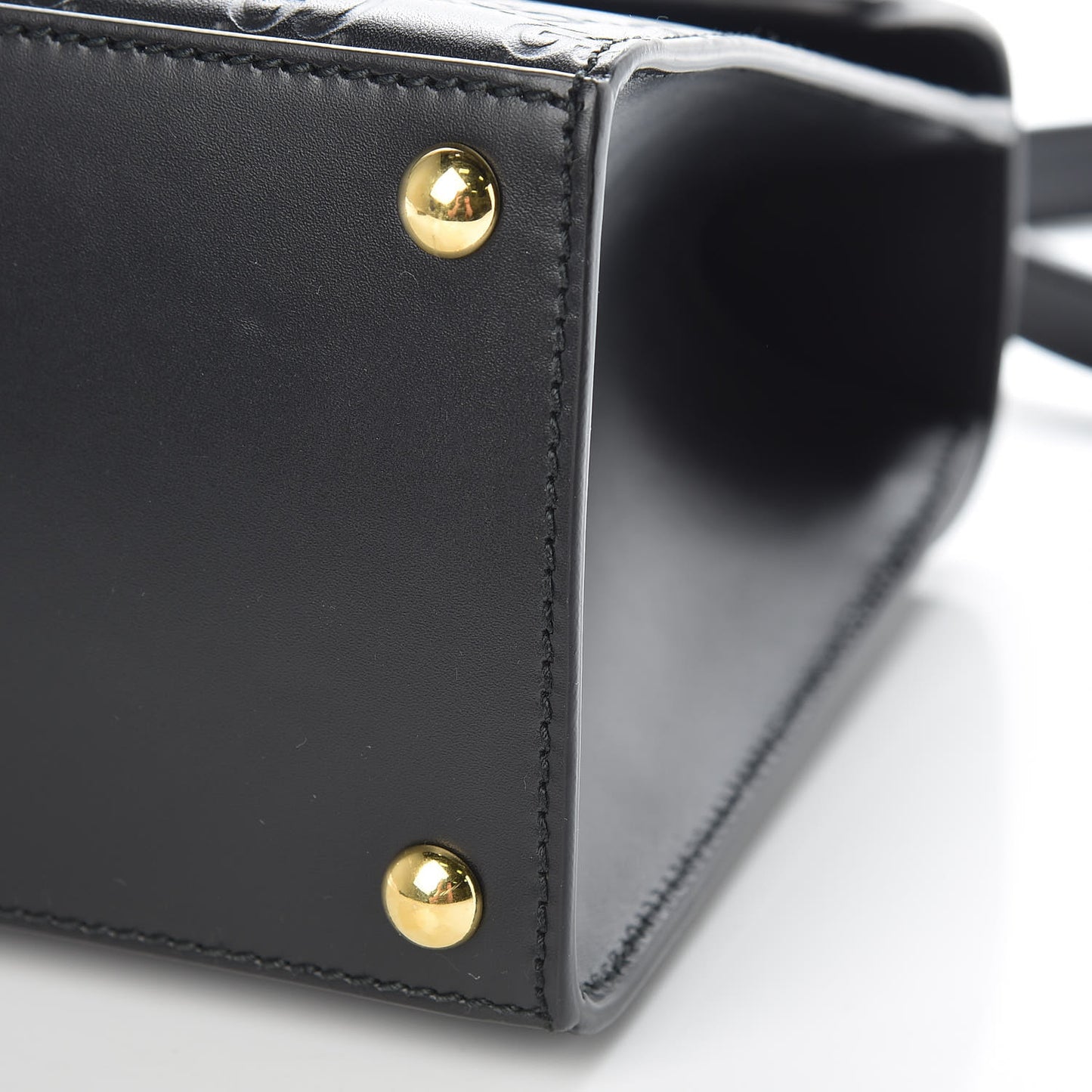 Guccissima Signature Small Padlock Top Handle Bag Black