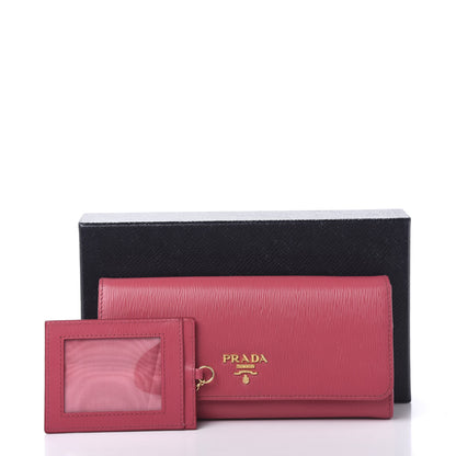 Prada Vitello Move Continental Flap Wallet Peonia 11 of 12