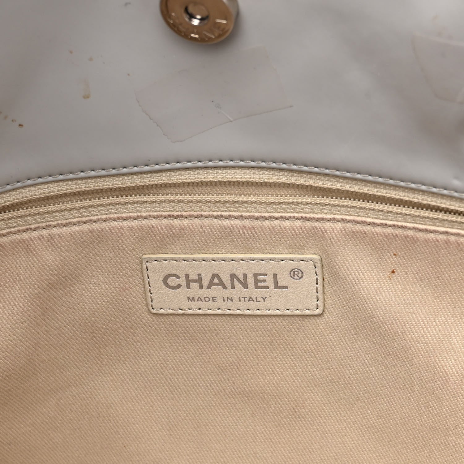 Chanel Vinyl Quilted In The Business North South Tote Light Grey 6 of 11