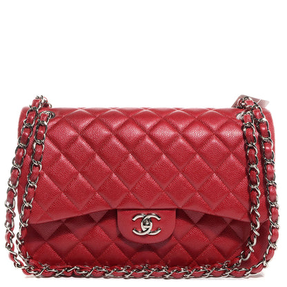 Chanel Caviar Jumbo Double Flap Dark Pink 1 of 9
