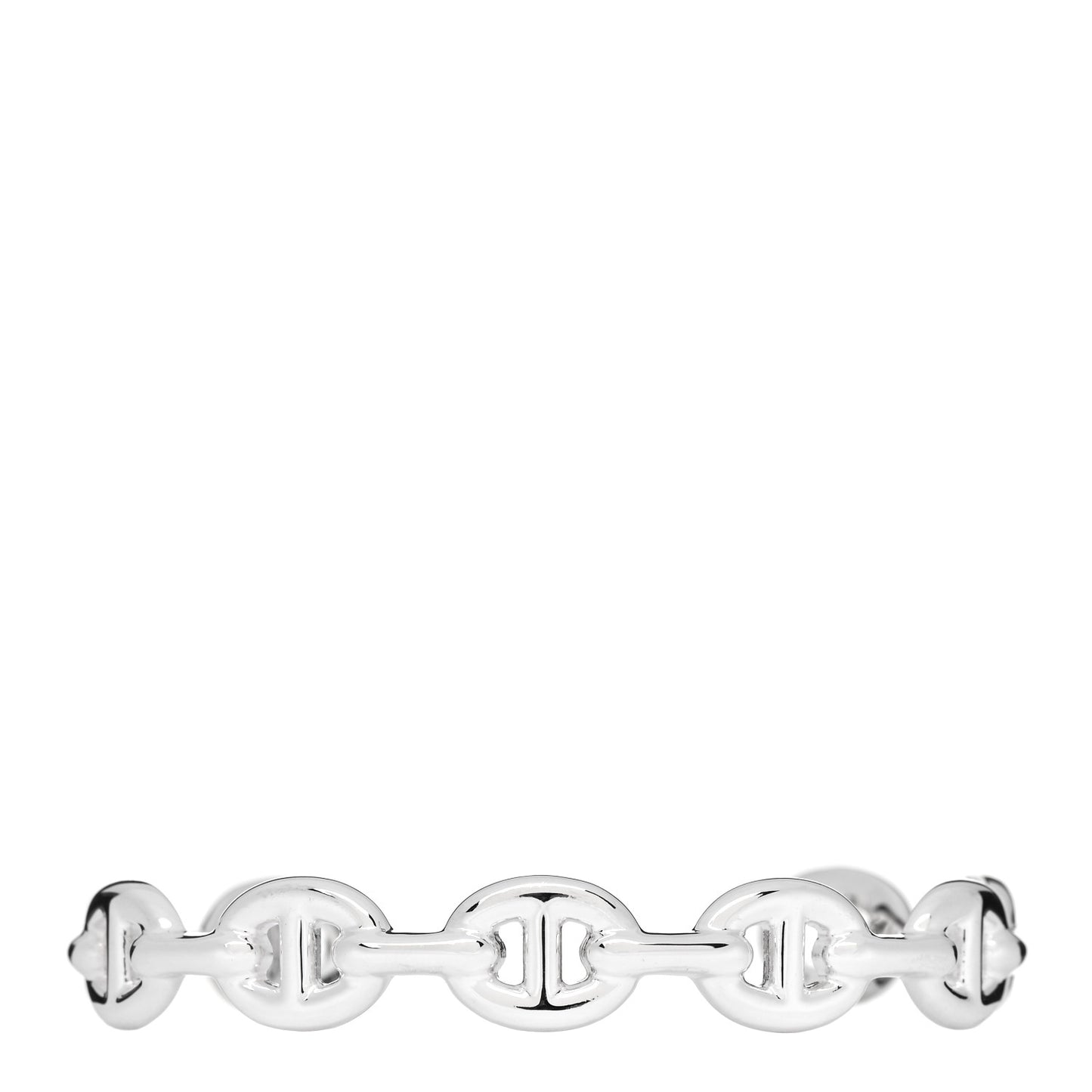 Sterling Silver MM Chaine d'Ancre Enchainee Cuff Bracelet LG