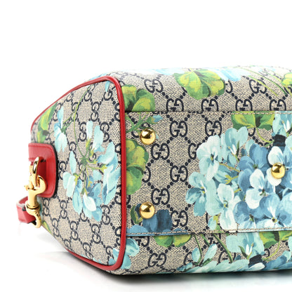 Gucci GG Supreme Monogram Blooms Small Boston Beige Blue Navy Hibiscus Red 8 of 9