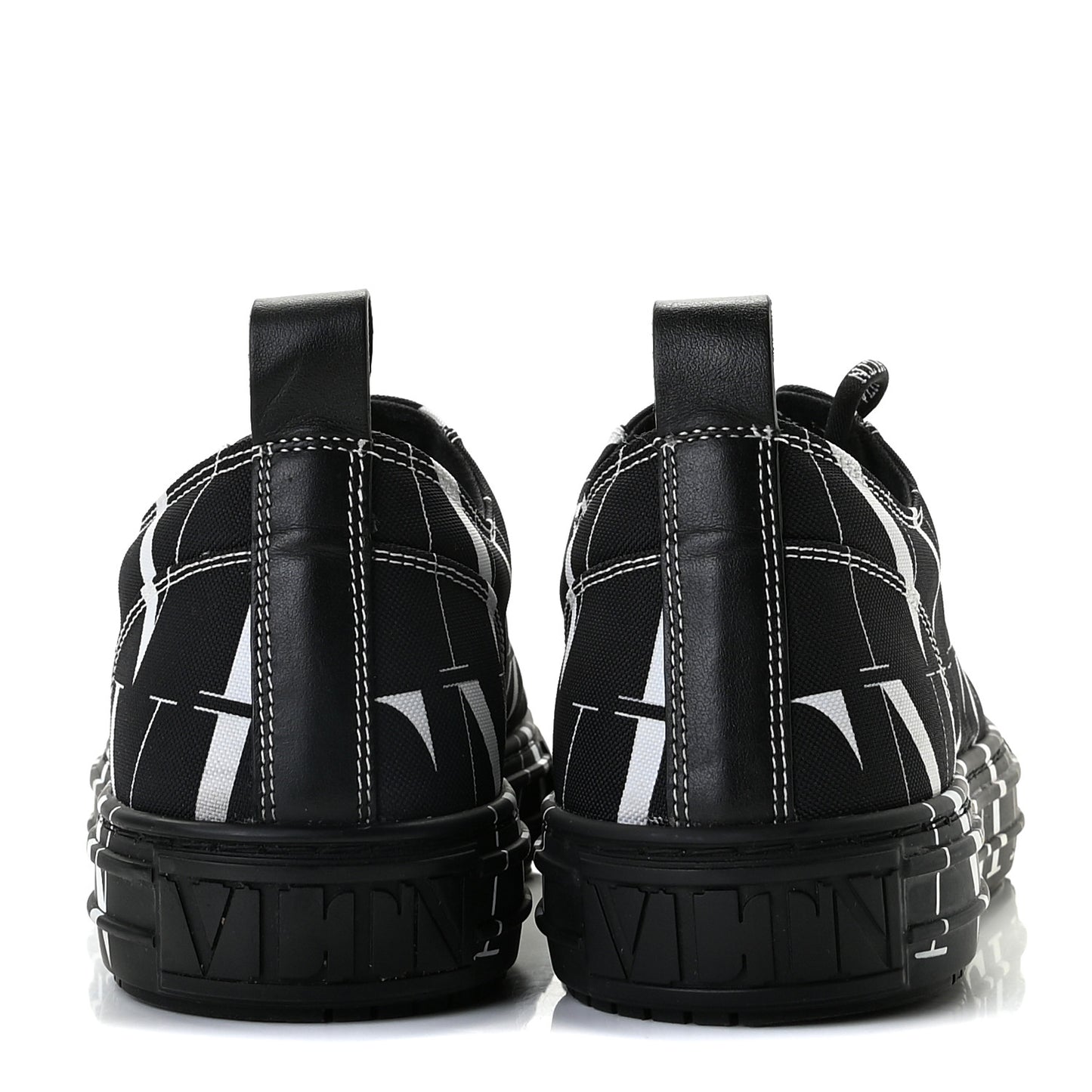 Nylon Mens Allover VLTN Logo Sneakers 41 Black White